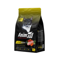 Повнораціонний сухий корм Animall, для котів, зі свіжою куркою, 0.4 кг