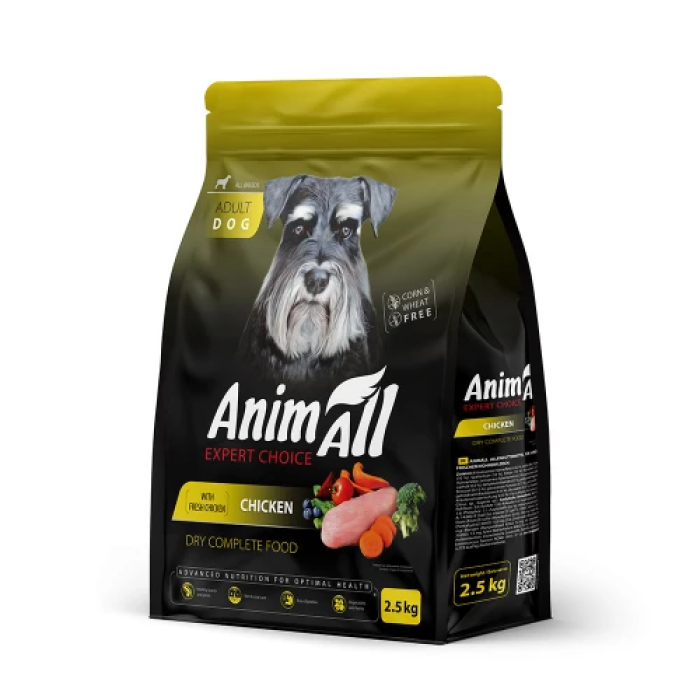 Повнораціонний сухий корм Animall, для собак зі свіжою куркою, 2.5 кг