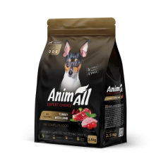 Полнорационный сухой корм Animall, для собак малых пород со свежей индейкой и ягненком, 2.5 кг