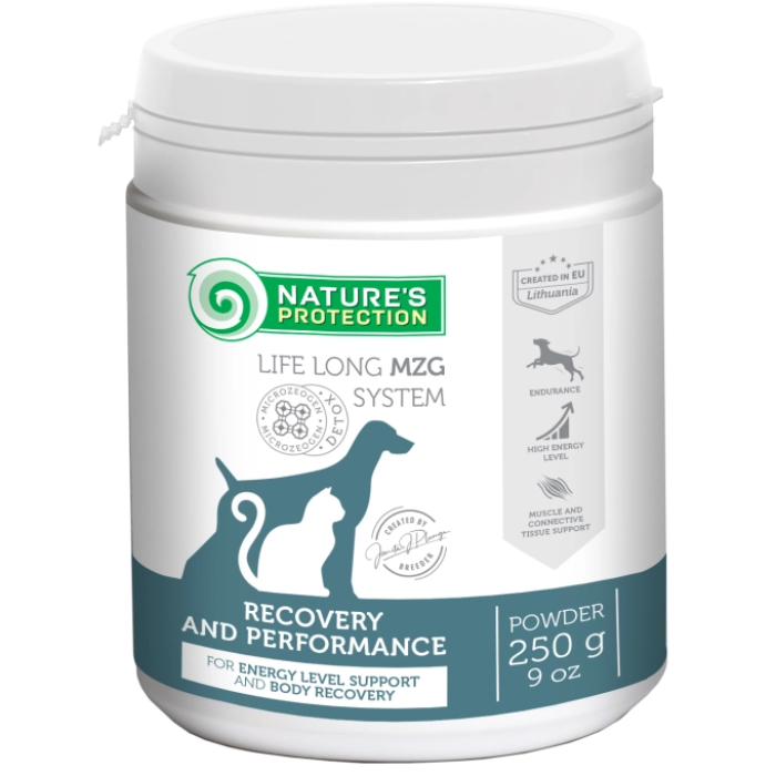 Добавка до раціону дорослих собак та котів Nature's Protection Recovery and Performance, для підтримки та відновлення організму, 250 г