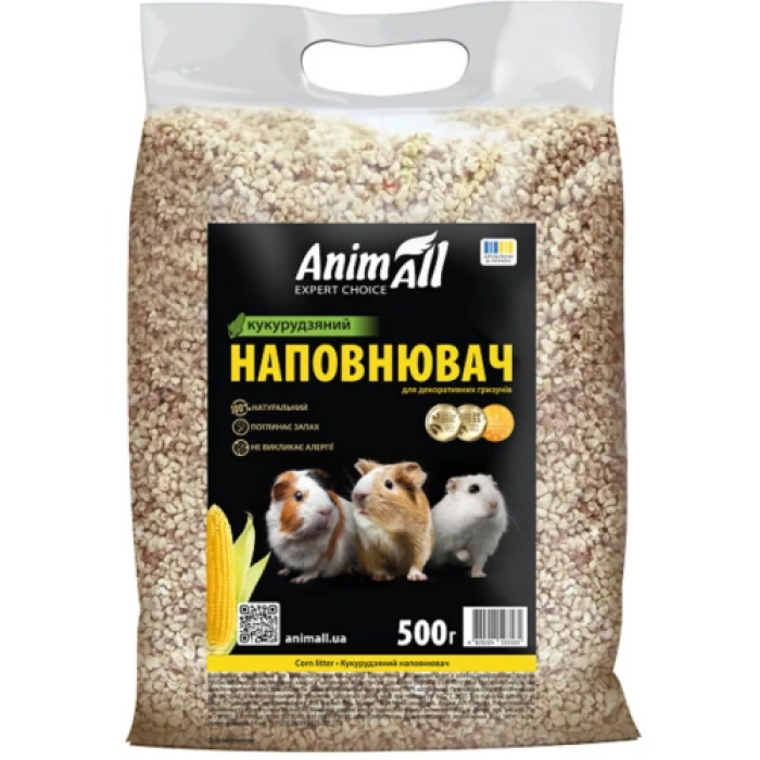 Наполнитель кукурузный Animall для грызунов, 0,5 кг.