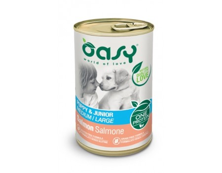 OASY OAP Puppy & Junior Medium/Large Влажный корм с лососем для щенков средних и крупных пород собак в возрасте до 18 месяцев 0,4 кг