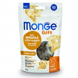 Ласощі Monge Gift Cat Fussy Cat свинина і сир 60 г