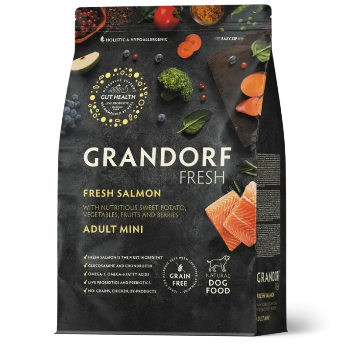 Grandorf FRESH SALMON&SWEET POTATO ADULT DOG MINI корм для собак міні порід лосось та батат 3 кг