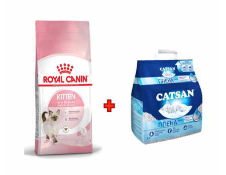 Акция Сухой корм для котят Royal Canin KITTEN 4 кг + Наполнитель для туалетов Catsan 5 л