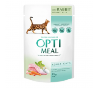 Вологий корм для котів Optimeal pouch 85 г - кроликом у морквяному жел..
