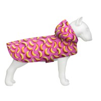 ,Дождевик-накидка с капюшоном для собак WAUDOG Clothes, "Бананы на розовом", XXS, А 23-26 см, B 30-36 см