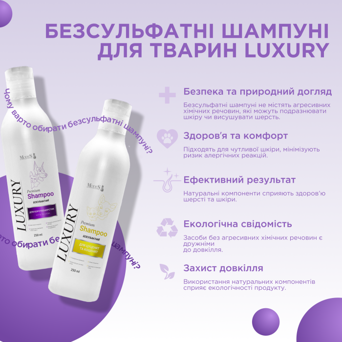 Лакшері (Luxury) преміальний шампунь від бліх та кліщів для собак та котів 250 мл, MODES