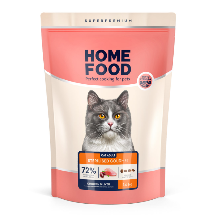 Home Food Корм CAT ADULT Для вибагливих стерелізованих/кастрованих Chicken & Liver (1,6 кг)