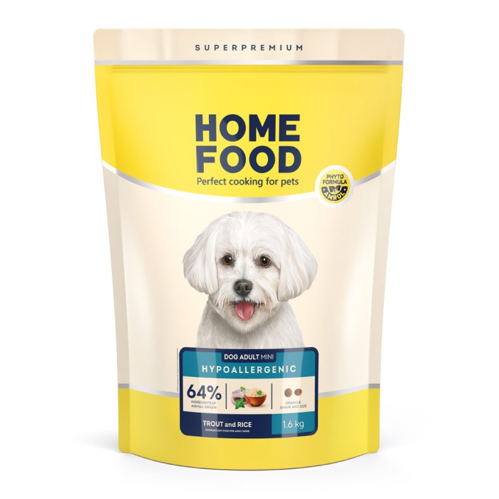 Home Food Корм DOG ADULT MINI Гіпоалергенний «Форель з рисом» (1,6 кг)