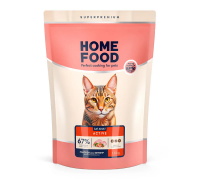 Сухой корм HOME FOOD ADULT Аctive, для активных взрослых кошек, курочк..