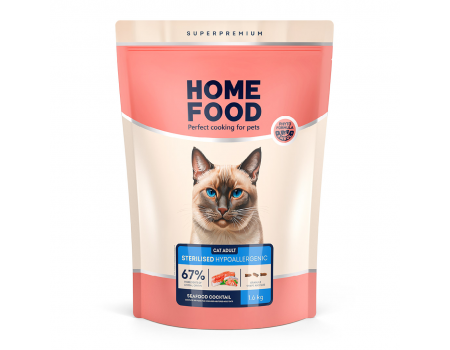 Home Food Корм CAT ADULT Гіпоалергенний «Морський коктейль» (1,6 кг)