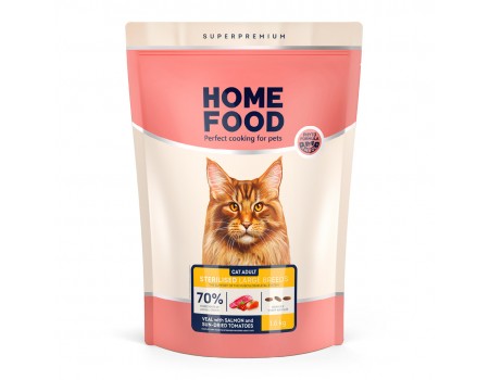 Home Food Корм CAT ADULT для великих порід ТЕЛЯТИНА З ЛОСОСЕМ ТА В'ЯЛЕНИМИ ТОМАТАМИ (1,6 кг)