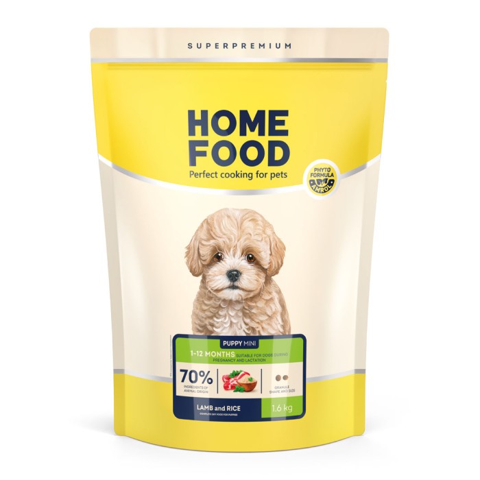 Home Food Корм PUPPY MINI Ягнятина та рис (1,6 кг)