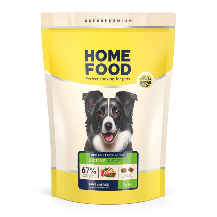 Home Food Корм DOG ADULT MEDIUM/MAXI Для активних собак і юніорів «Ягнятина з рисом» (1,6 кг)