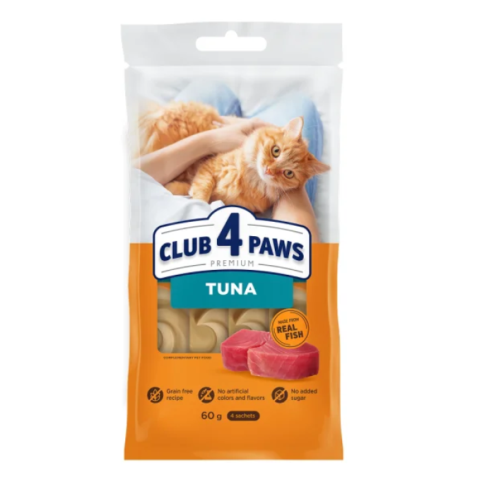 Кремовое лакомство Club 4 Paws (Клуб 4 лапы) Premium, со вкусом тунца, 60 г