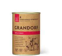 Влажный корм Grandorf, для взрослых собак с говядиной и индейкой, 400 ..