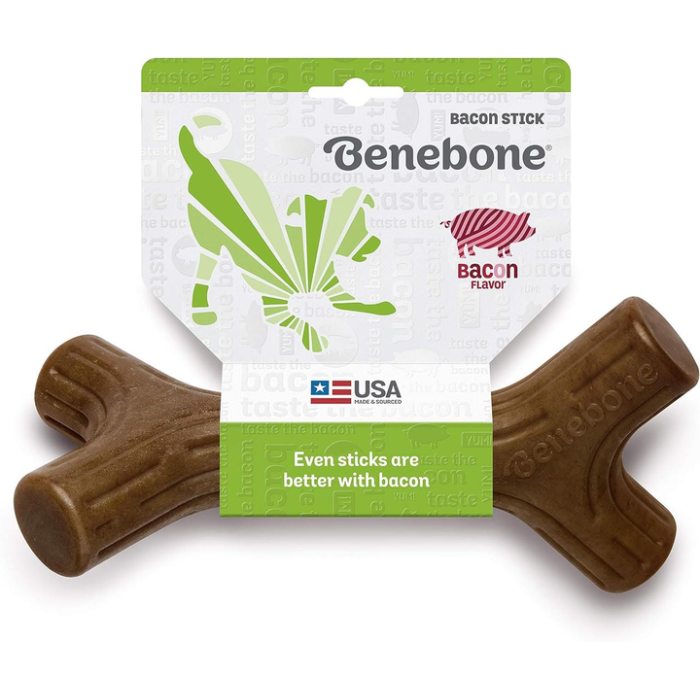 Игрушка крепкая для жевания Benebone Кленовая ветвь, со вкусом бекона - LARGE, для собак весом до 40 кг.