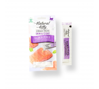 Крем-снек Natural Kitty Treat Salmon Puree, пюре з лосося, шкіра та ше..