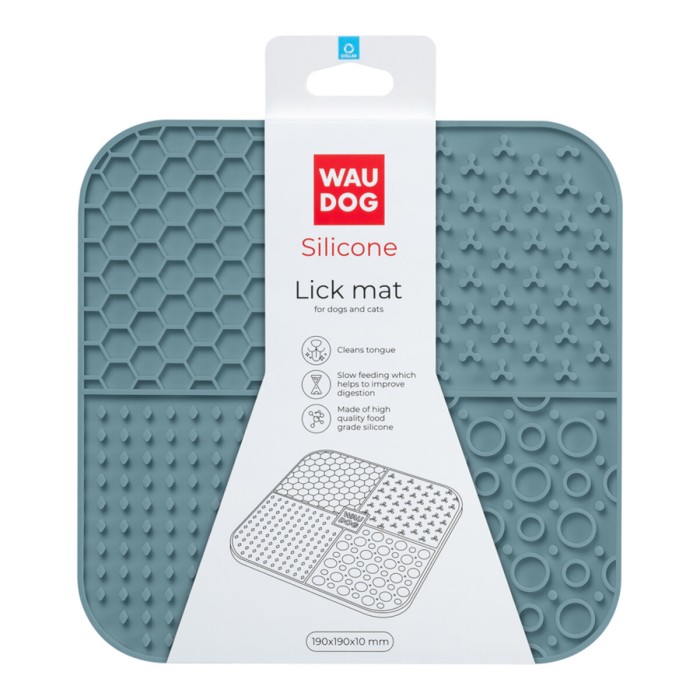Килимок для злизування WAUDOG Silicone, 190х190х10 мм, сірий