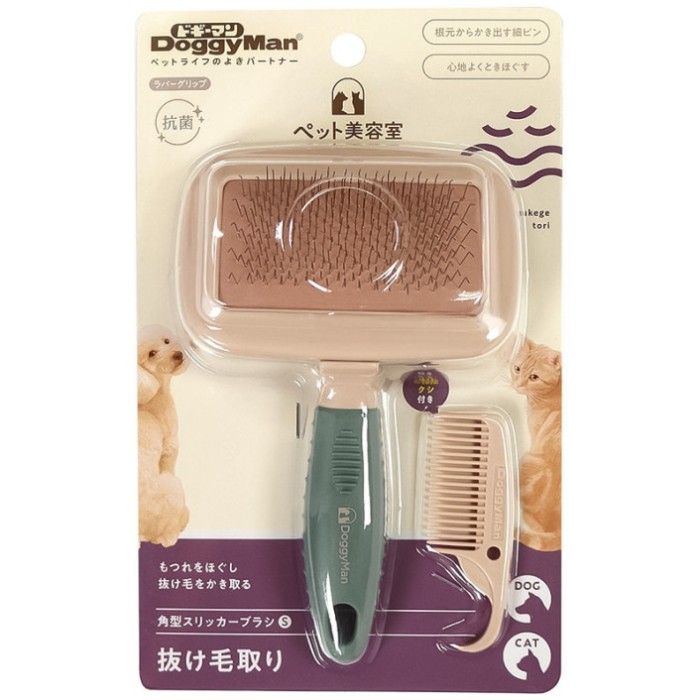 DoggyMan BS Slicker Brush ДОГГИМЕН СЛИКЕР ПУХОДЕРКА для собак и кошек, 5.5(Ш) х 12(Д) х 3(В) см