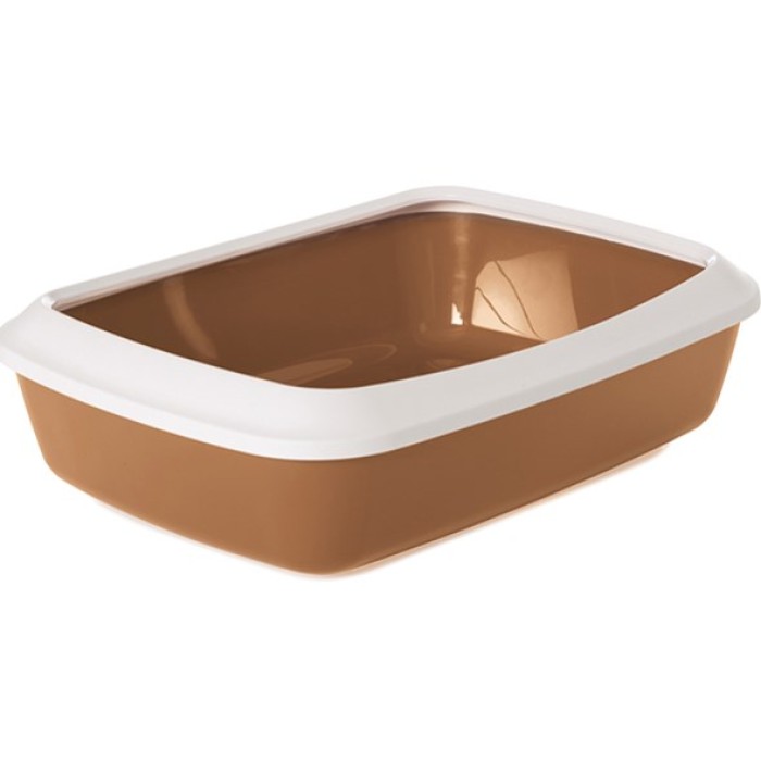 Savic Iriz Nordic Litter Tray САВИК АЙРИЗ НОРДИК лоток туалет с бортиком для котов, 42х31х12.5 см, светло-коричневый