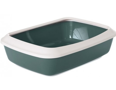Savic Iriz Nordic Litter Tray САВИК АЙРИЗ НОРДИК лоток туалет с бортиком для котов, 50х37х13 см, серо-зеленый