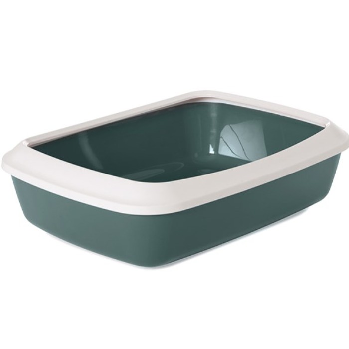 Savic Iriz Nordic Litter Tray САВІК АЙРІЗ НОРДИК лоток туалет з бортиком для котів, 50х37х13 см, сіро-зелений