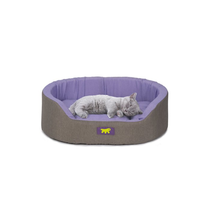 Ferplast DANDY 55 C. BROWN Лежанка м'яке місце для котів та собак, 55х41х15 см, три кольори (сірий-блакитний-ліловий)
