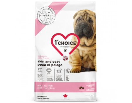 Сухой корм 1st Choice Puppy Skin and Coat, для щенков всех пород, ягненок и рыбы, 2 кг