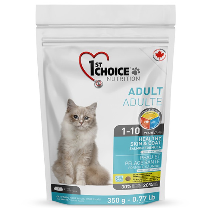 1st Choice Adult Healthy Skin&Coat ФЕСТ ЧОЙС ХЕЛЗІ ЛОСОСЬ сухий суперпреміум корм для котів 0.35 кг.