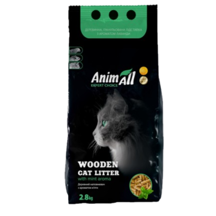 Наполнитель AnimAll древесный с ароматом мяты 2,8 кг