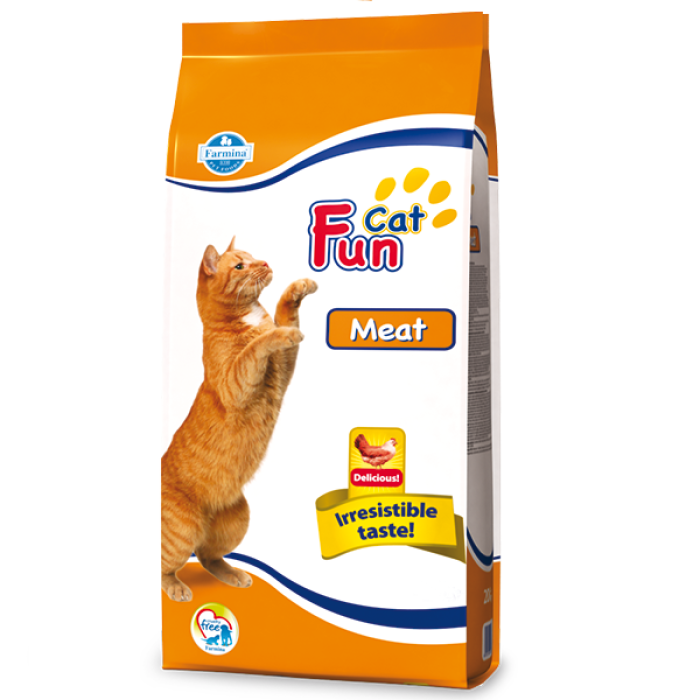 Полнорационный корм для кошек FUN CAT, мясо, 20 кг
