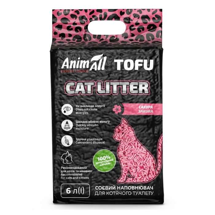 Наповнювач AnimAll ТОФФУ з ароматом Сакура 2,6 кг/6 літрів