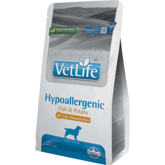 Сухой корм Farmina Vet Life Hypoallergenic Fish&Potato для собак, при пищевой аллергии, рыба и картошка, (25265) 2 кг