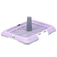 Туалет под пеленку AnimAll CNR-128 с сеткой, столбиком для кобеля S фиолетовый 47.5х35.5х5 см