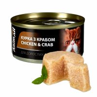 Анималл влажный корм для котов Курица с Крабом 85г 