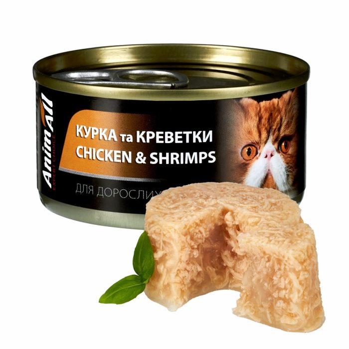 Анималл влажный корм для котов Курица с Креветками 85г