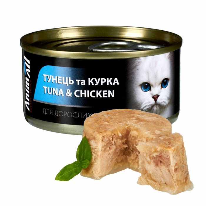 Анималл вологий  корм для котів Тунець з Куркою 85 г