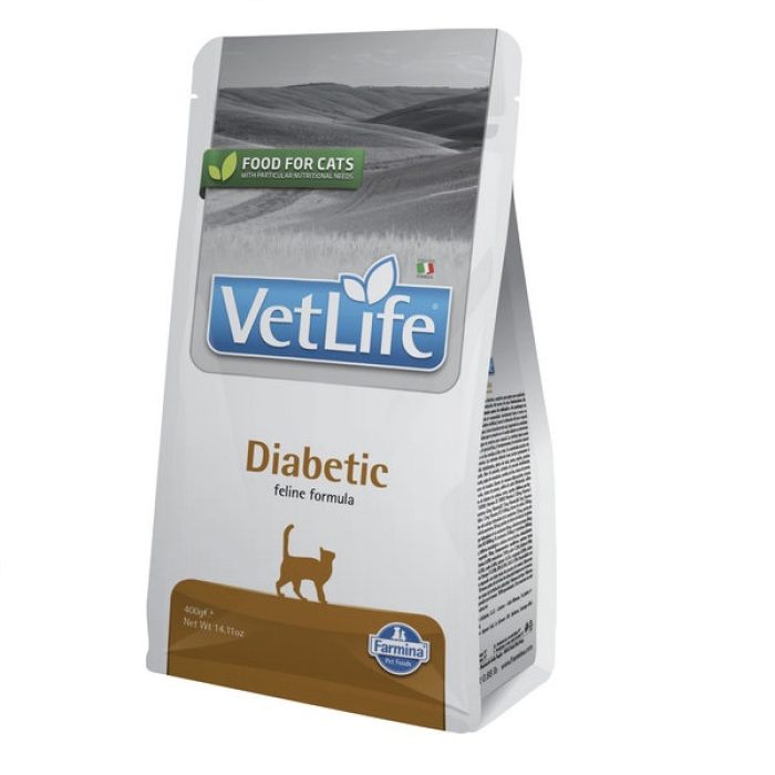 Сухий лікувальний корм Farmina Vet Life Diabetic, для кішок, контроль рівня глюкози в крові при цукровому діабеті, (25173) 400 г 
