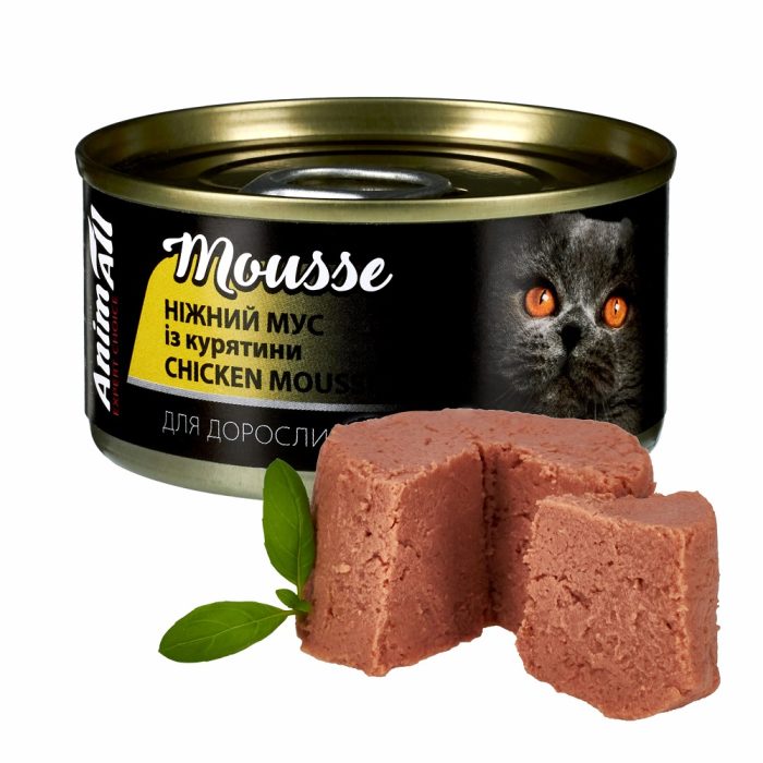 Animall вологий корм для котів. Ніжний мус із курятини 80 г
