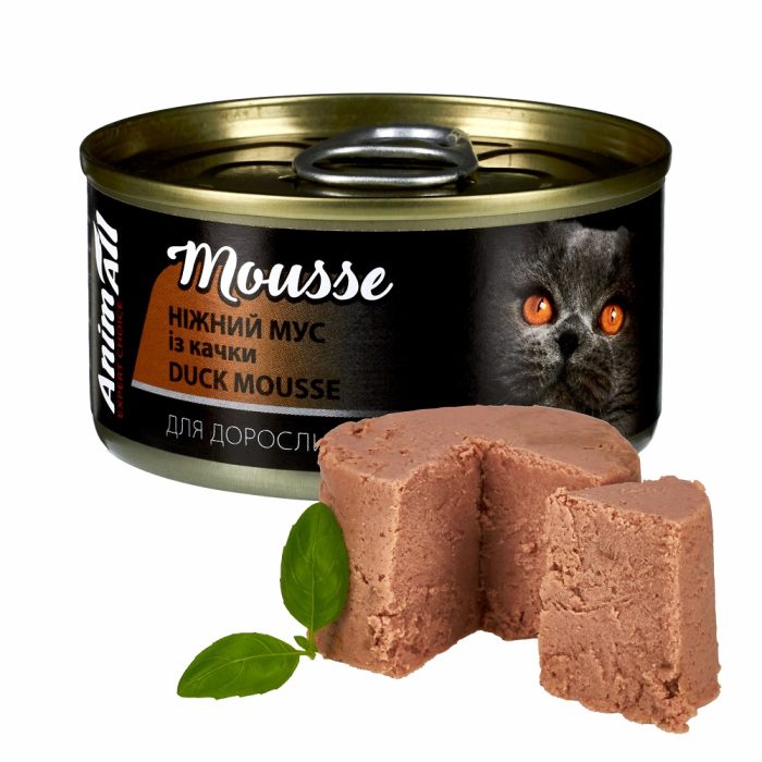 Animall влажный корм для кошек Нежный мусс из утки, 80 г