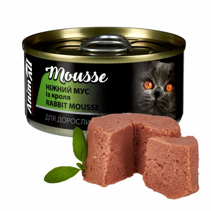 Animall вологий корм для котів. ніжний мус із кроля 80 г