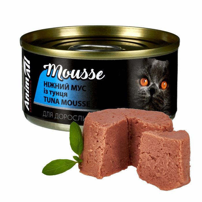 Animall вологий корм для котів. Ніжний мус із тунця 80 г