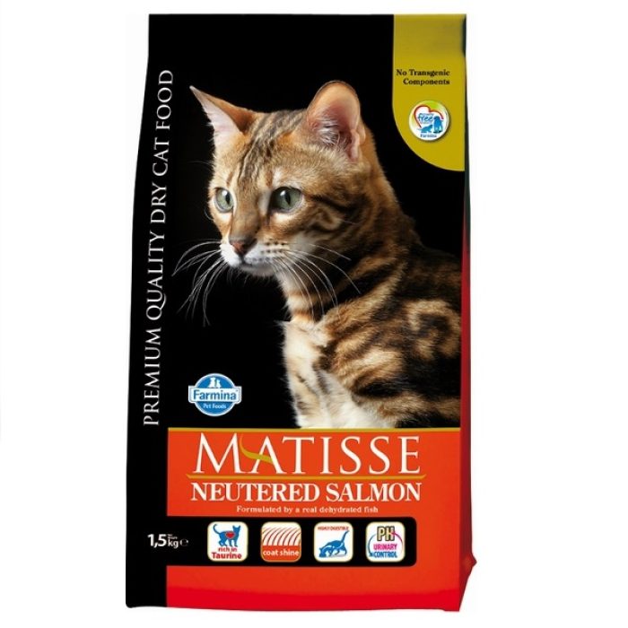 Полнорационный сухой корм Фармина MATISSE NEUTERED SALMON для стерилизованных котов с лососем,1,5 кг 32119
