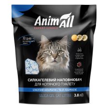 AnimAll  "Голубая долина" - Силикагелевый наполнитель для кошачьего туалета, 1,9 кг/ 3,8л