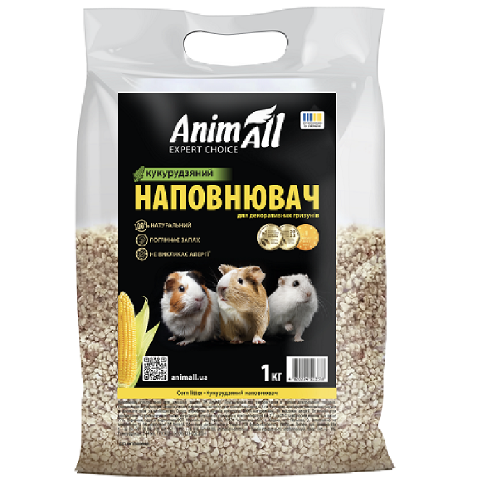 Animall Наповнювач кукурудзяний для гризунів, 1кг 