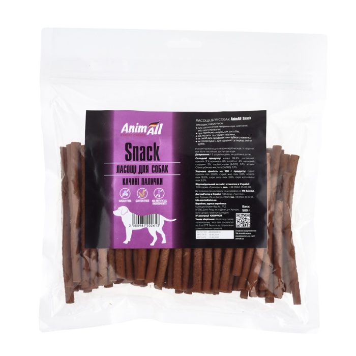 Лакомство AnimAll Snack утиные палочки для собак 500 г, 02613