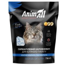 AnimAll "Голубой Аквамарин" - Силикагелевый наполнитель для кошачьего туалета, 3.8 кг/ 7,6л