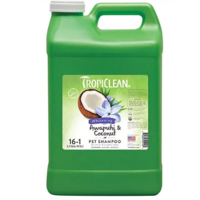 TropiClean Whitening Awapuhi & Coconut шампунь для білої та світлої шерсті собак та котів 3.8 л.